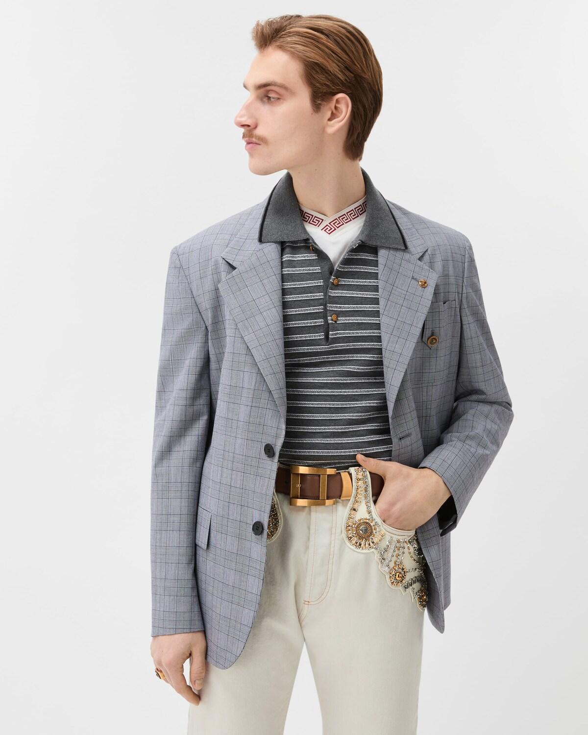 Jacquard Cotton-Blend Knit Polo - Image 6