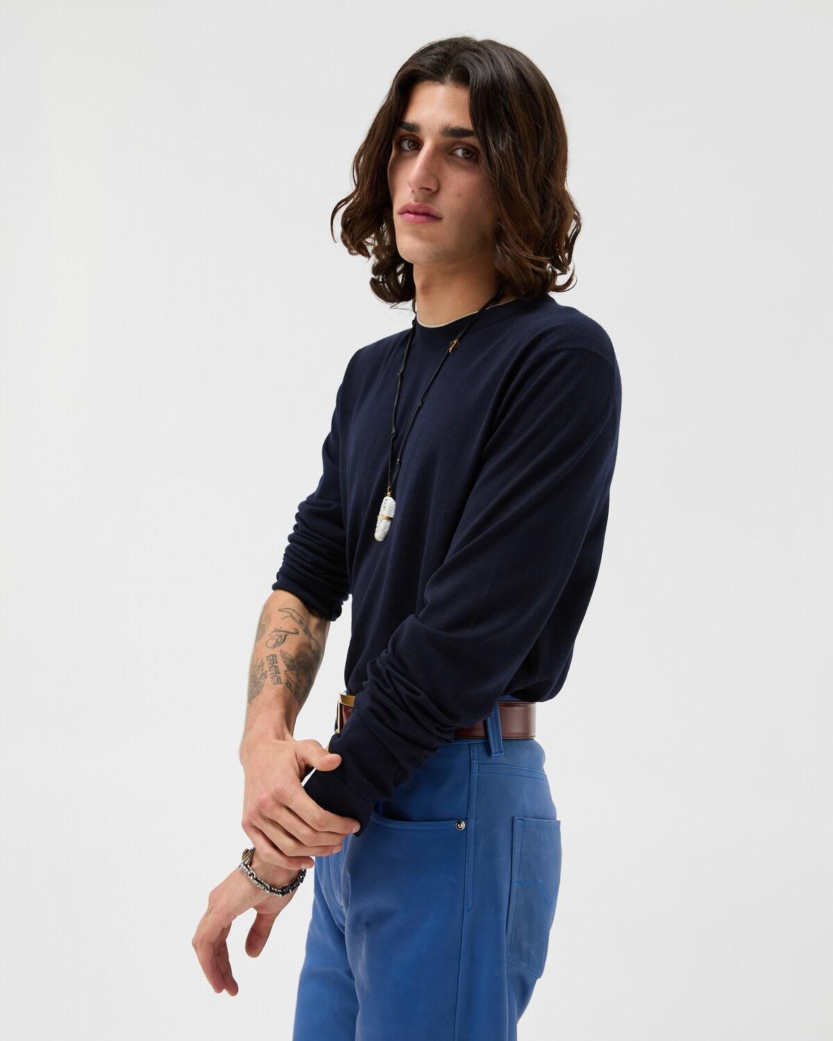Embroidered Wool Knit Crewneck Sweater - Image 4