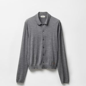 Embroidered Wool Knit Cardigan