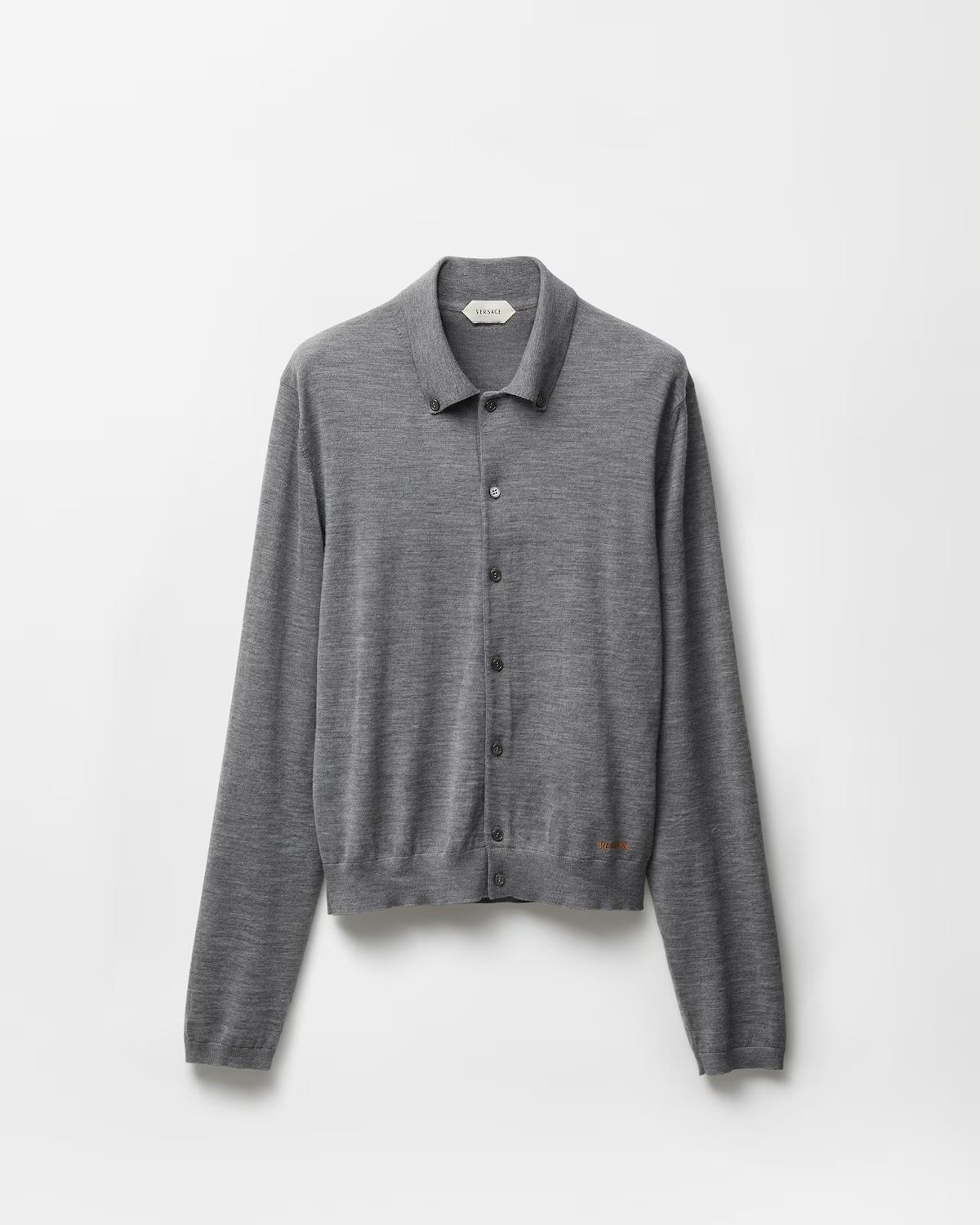 Embroidered Wool Knit Cardigan