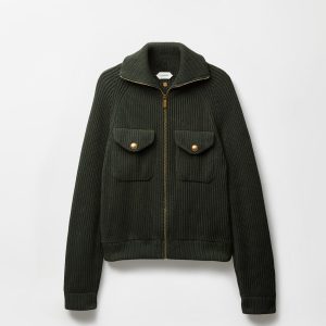 Wool Knit Zip Sweater