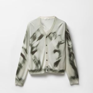 Printed Silk Knit Cardigan