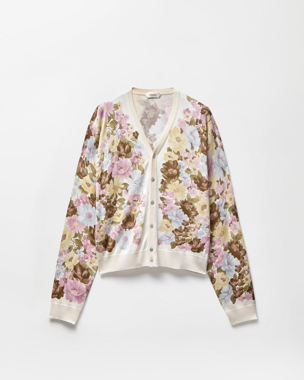 Printed Silk Knit Cardigan