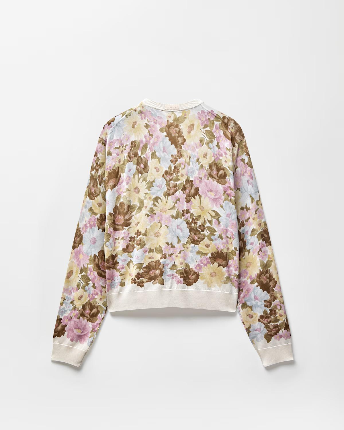 Printed Silk Knit Cardigan - Image 3