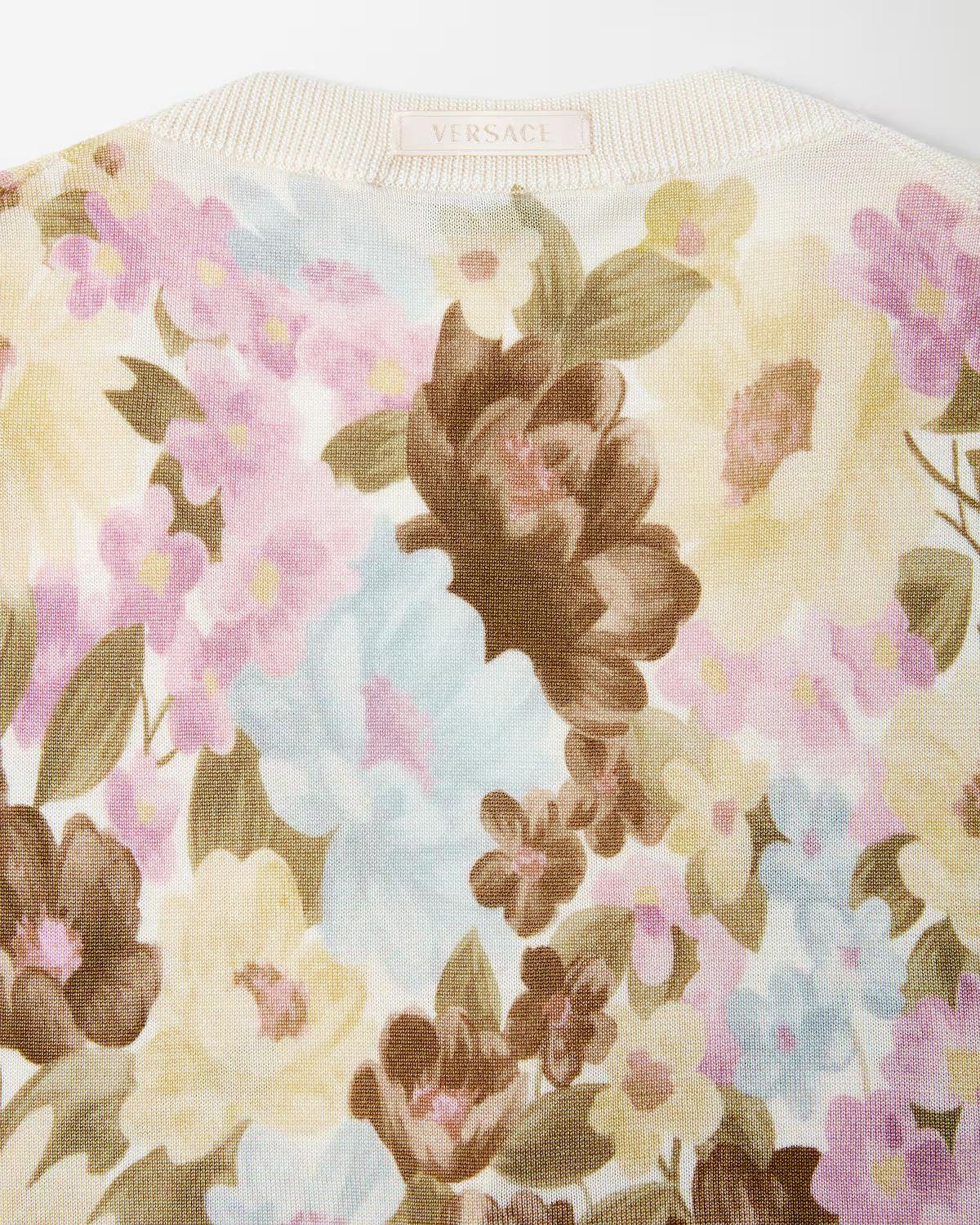Printed Silk Knit Cardigan - Image 4