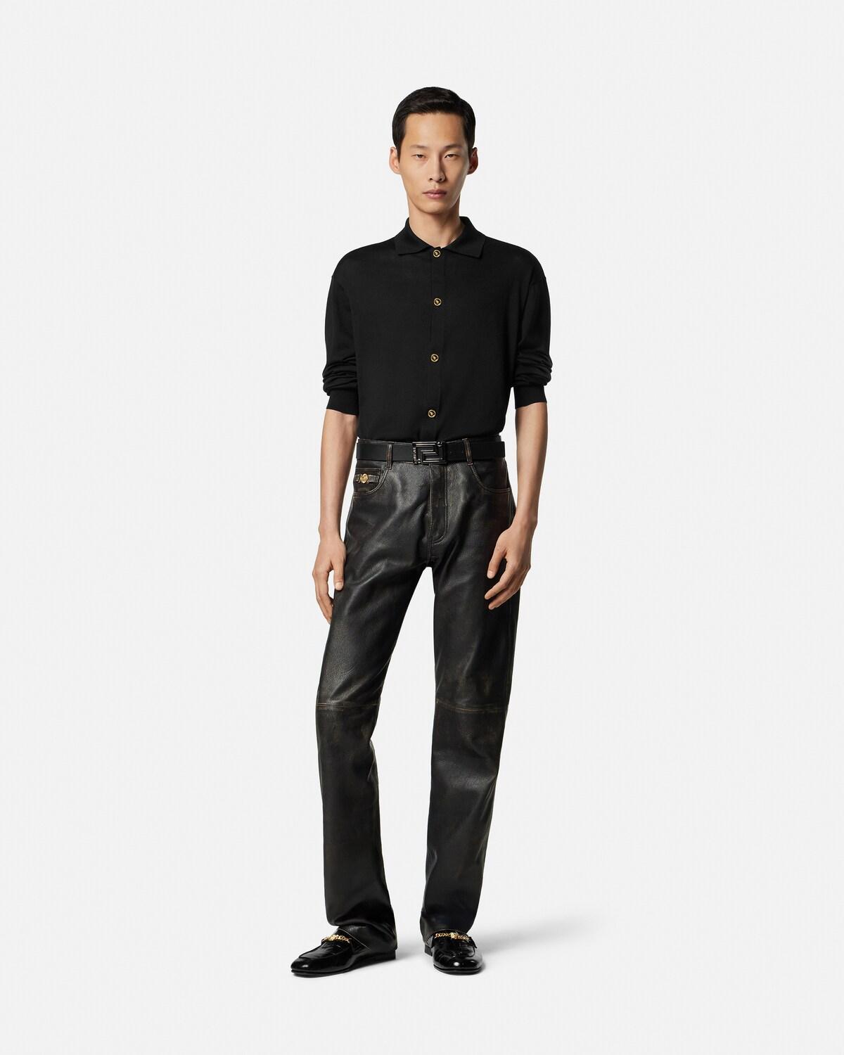 Silk-Cotton Knit Polo Cardigan - Image 2