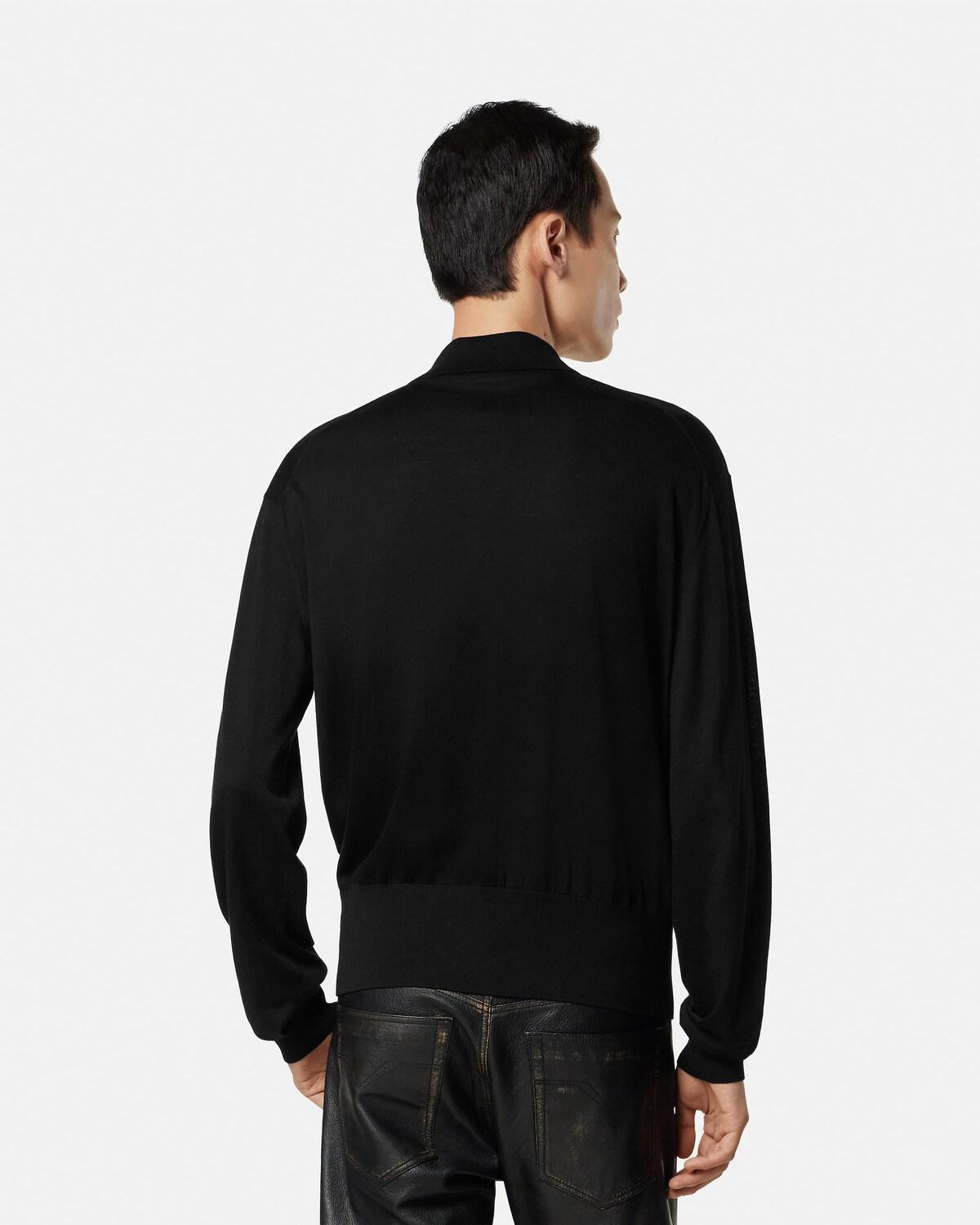 Silk-Cotton Knit Polo Cardigan - Image 5