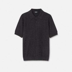 Silk-Cotton Knit Polo