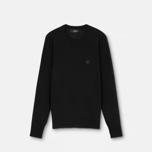 Embroidered Wool-Blend Knit Sweater