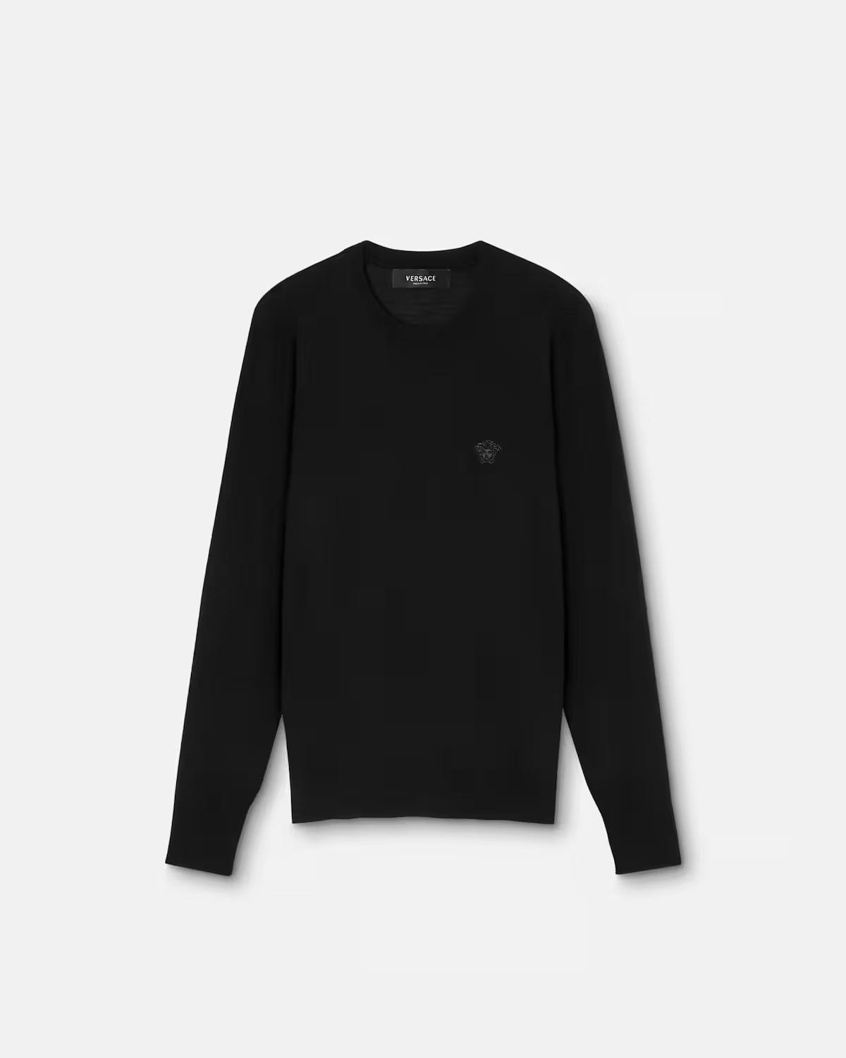 Embroidered Wool-Blend Knit Sweater
