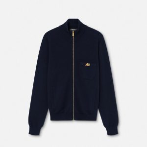 Cashmere-Cotton Knit Zip Sweater