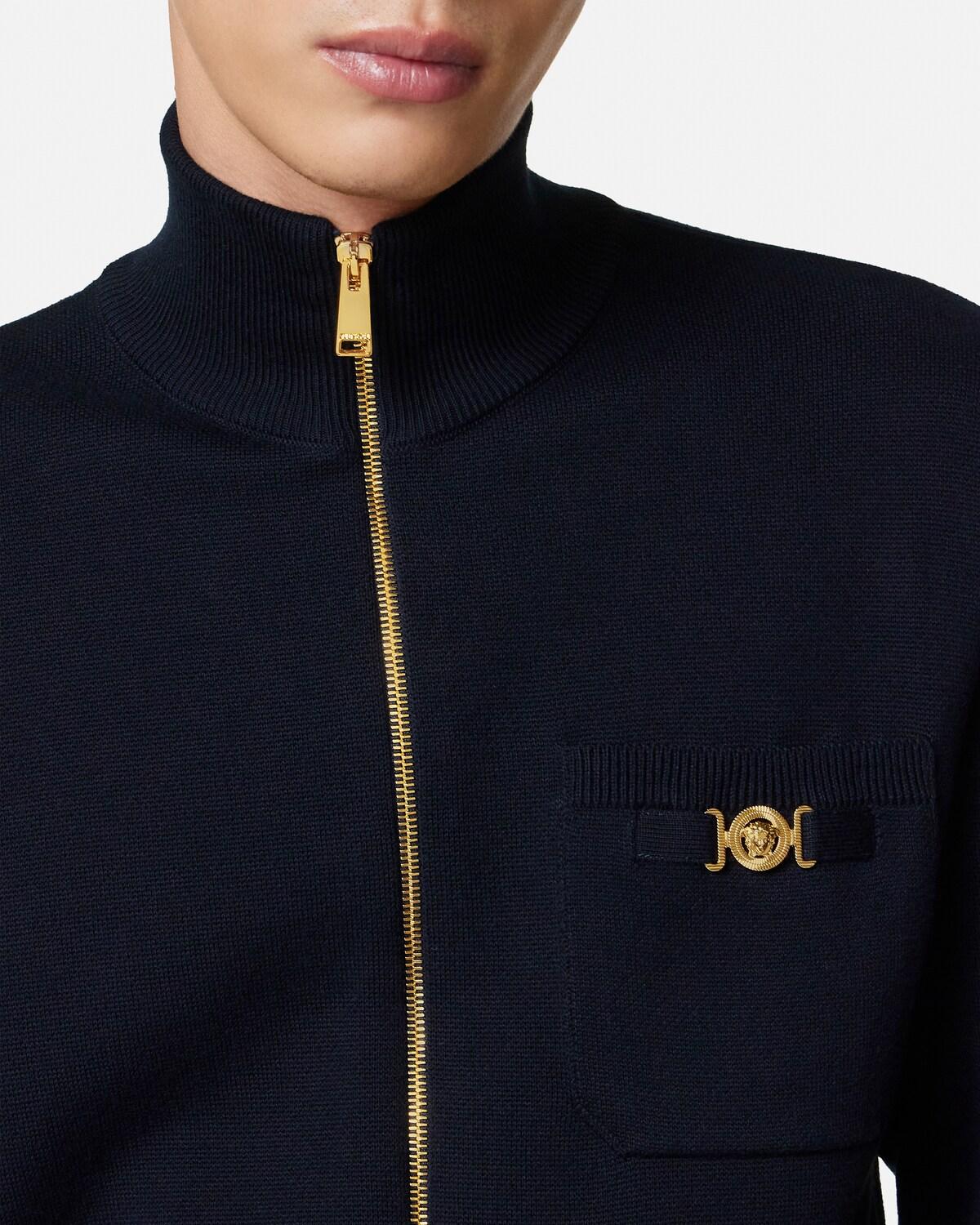Cashmere-Cotton Knit Zip Sweater - Image 4