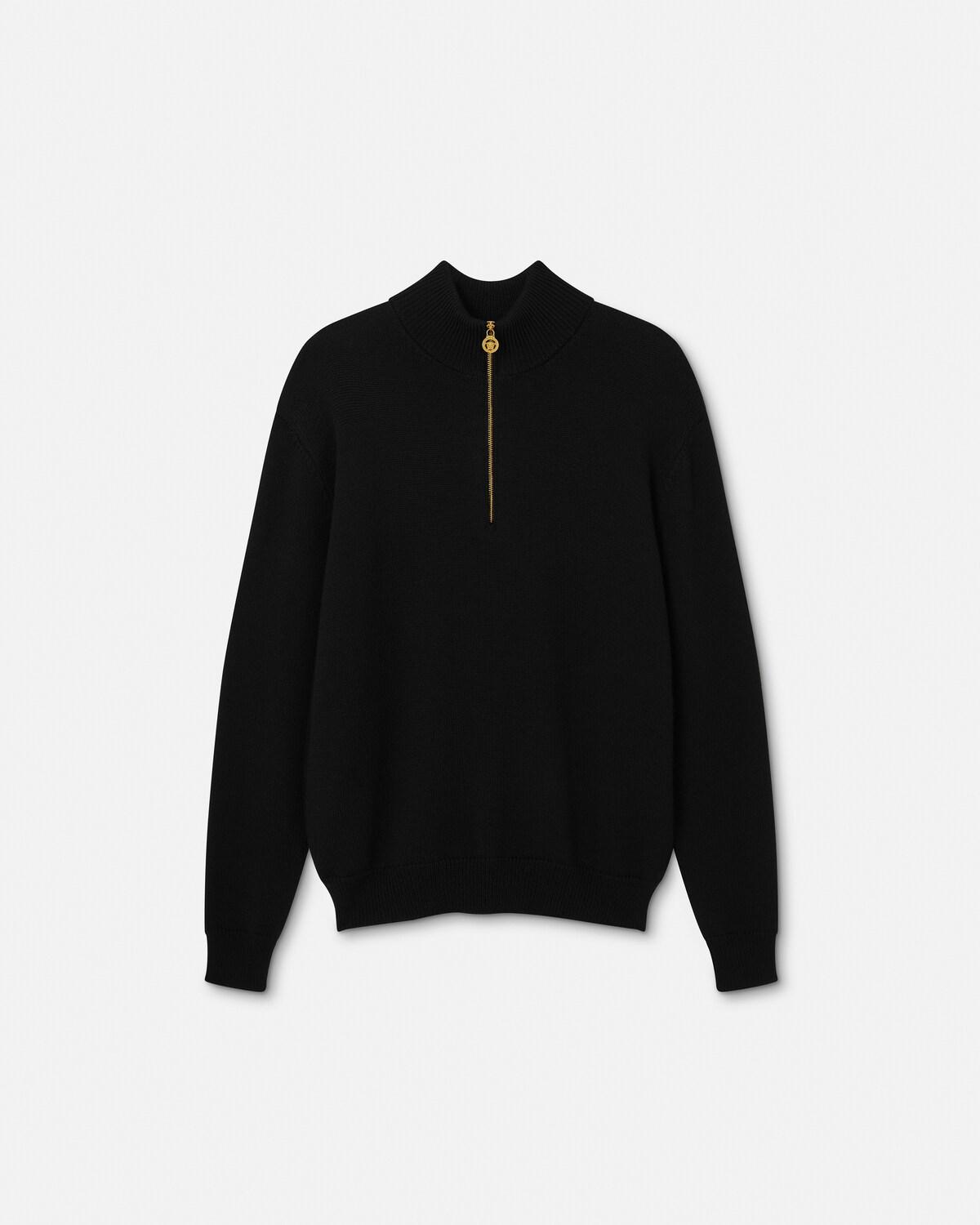 Wool-Blend Half-Zip Knit Sweater