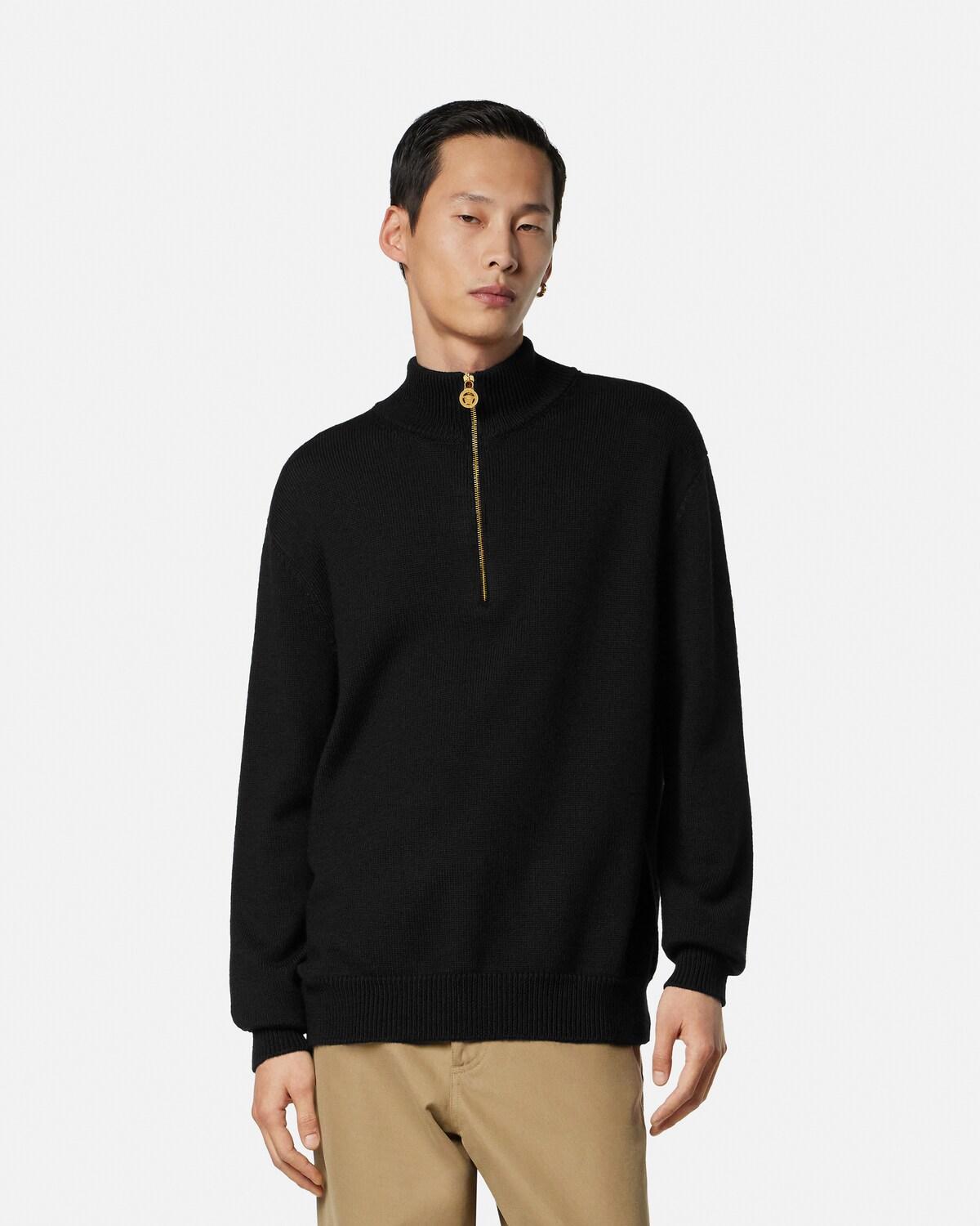 Wool-Blend Half-Zip Knit Sweater - Image 4