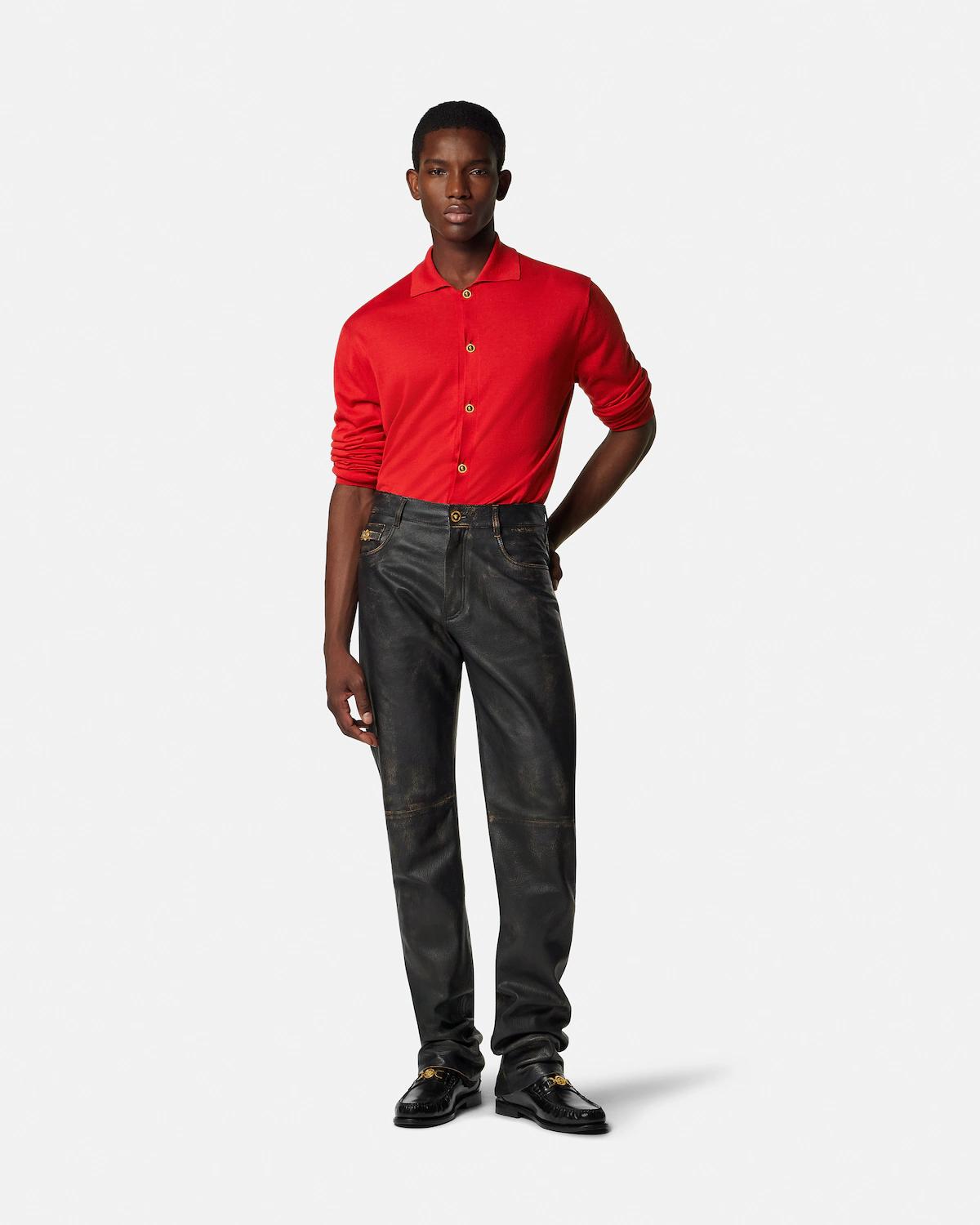 Silk-Cotton Knit Polo Cardigan - Image 2
