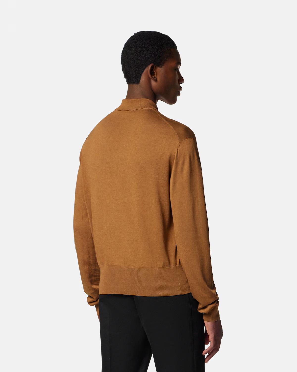 Silk-Cotton Knit Polo Cardigan - Image 5