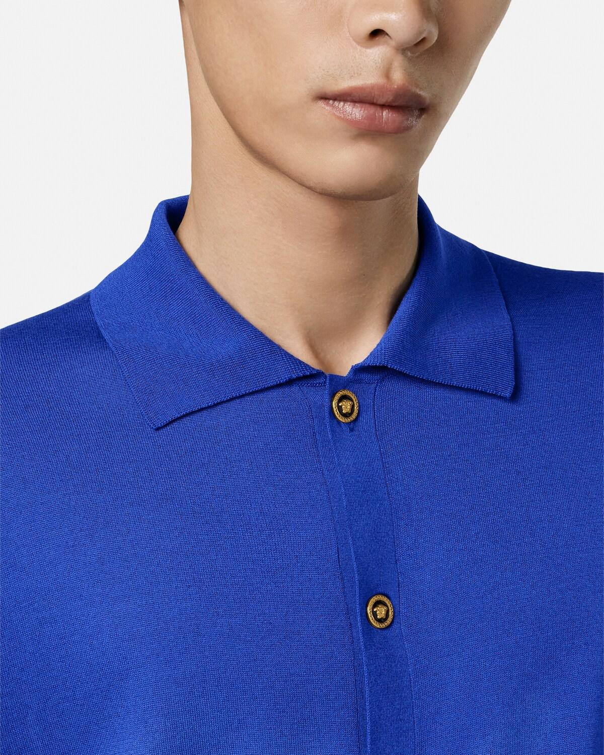 Silk-Cotton Knit Polo Cardigan - Image 3