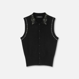 Embellished Cashmere-Blend Knit Vest