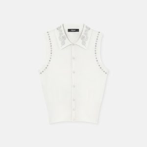 Embellished Cashmere-Blend Knit Vest