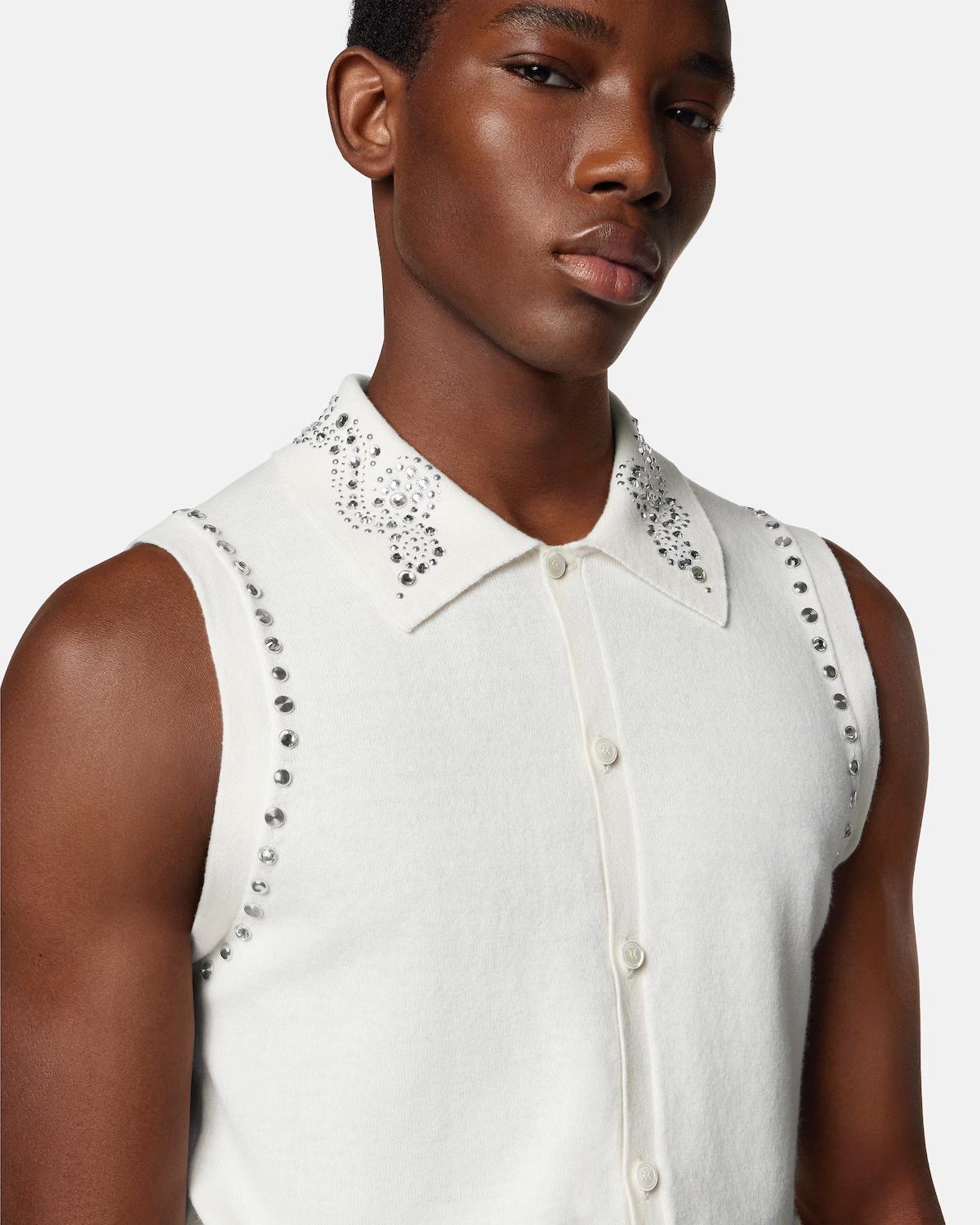 Embellished Cashmere-Blend Knit Vest - Image 3