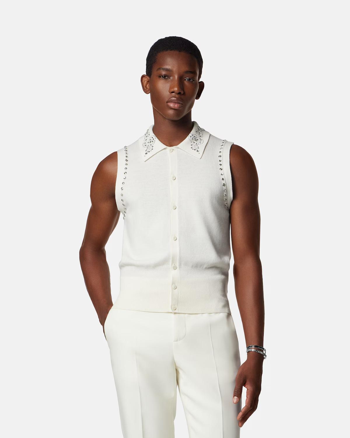 Embellished Cashmere-Blend Knit Vest - Image 4