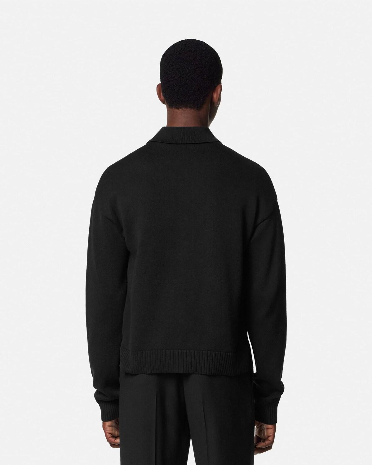 Cashmere-Cotton Knit Polo Cardigan - Image 5