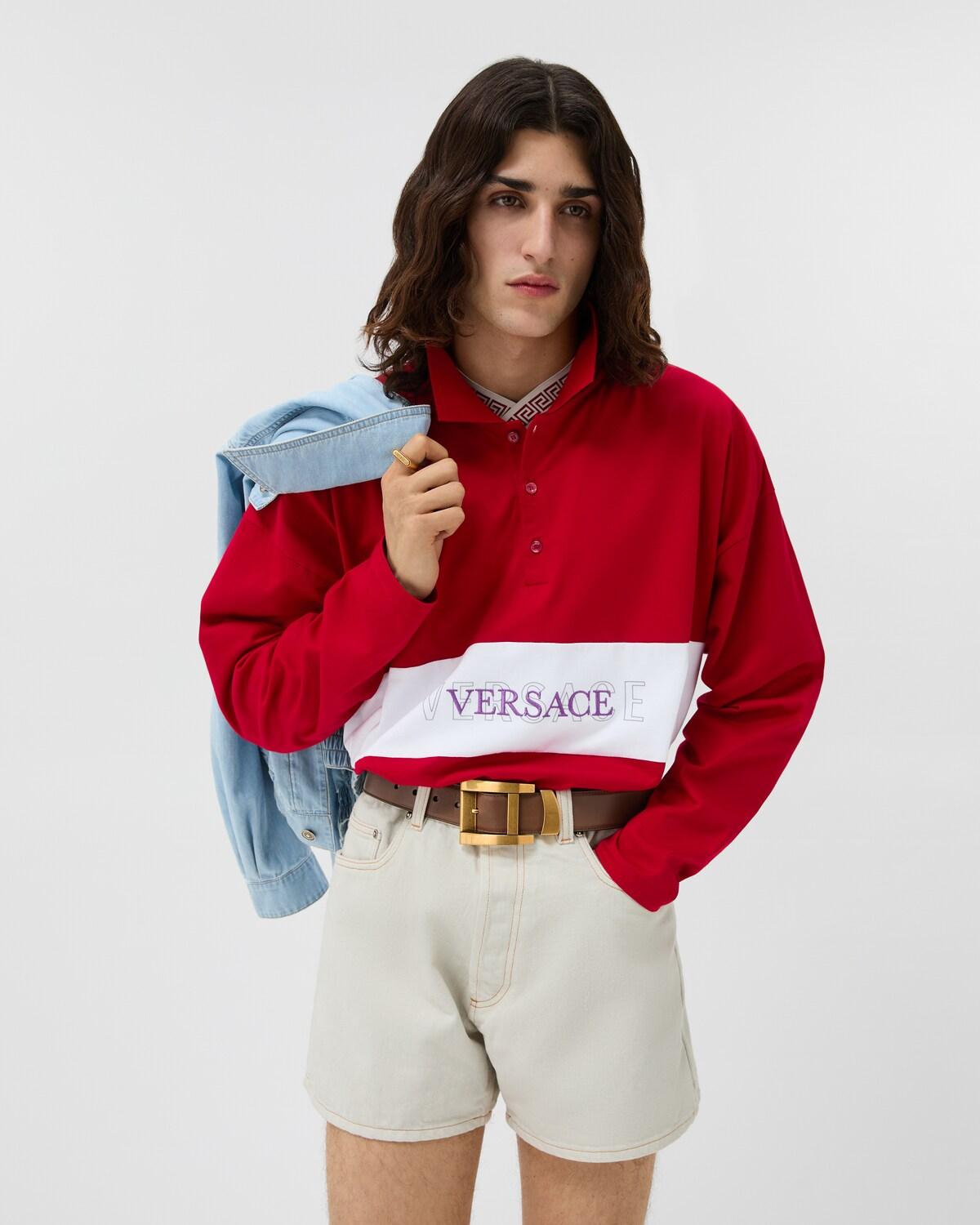 Embroidered-Logo Intarsia Cotton-Jersey Polo - Image 2