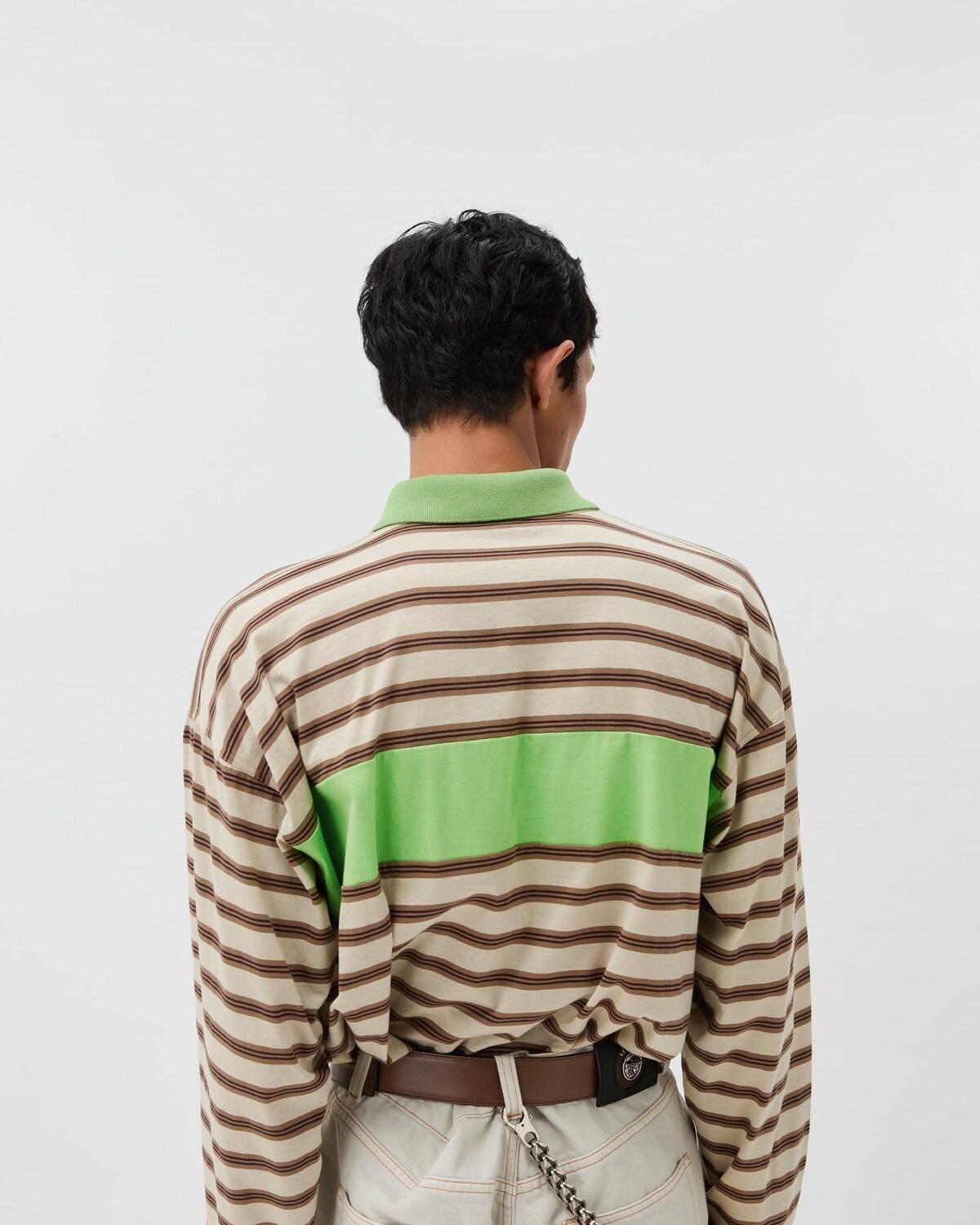 Embroidered Logo Striped Intarsia Cotton Polo - Image 3