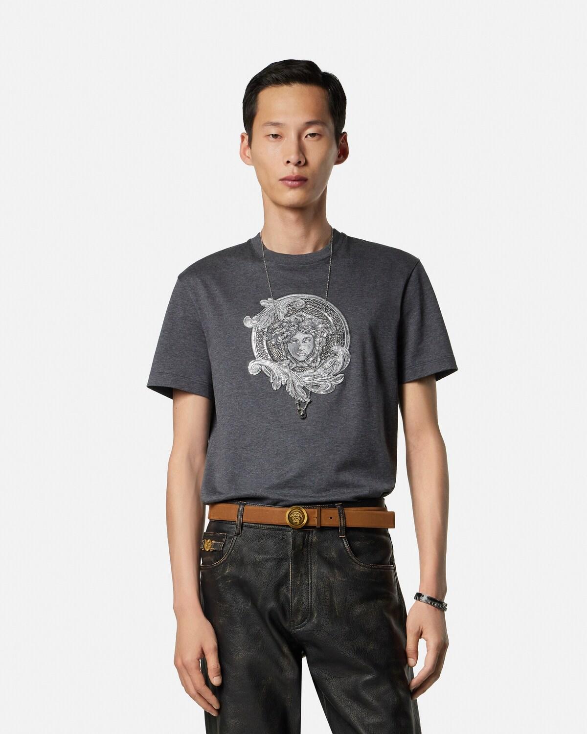 Embroidered Cotton-Jersey Slim T-Shirt - Image 2