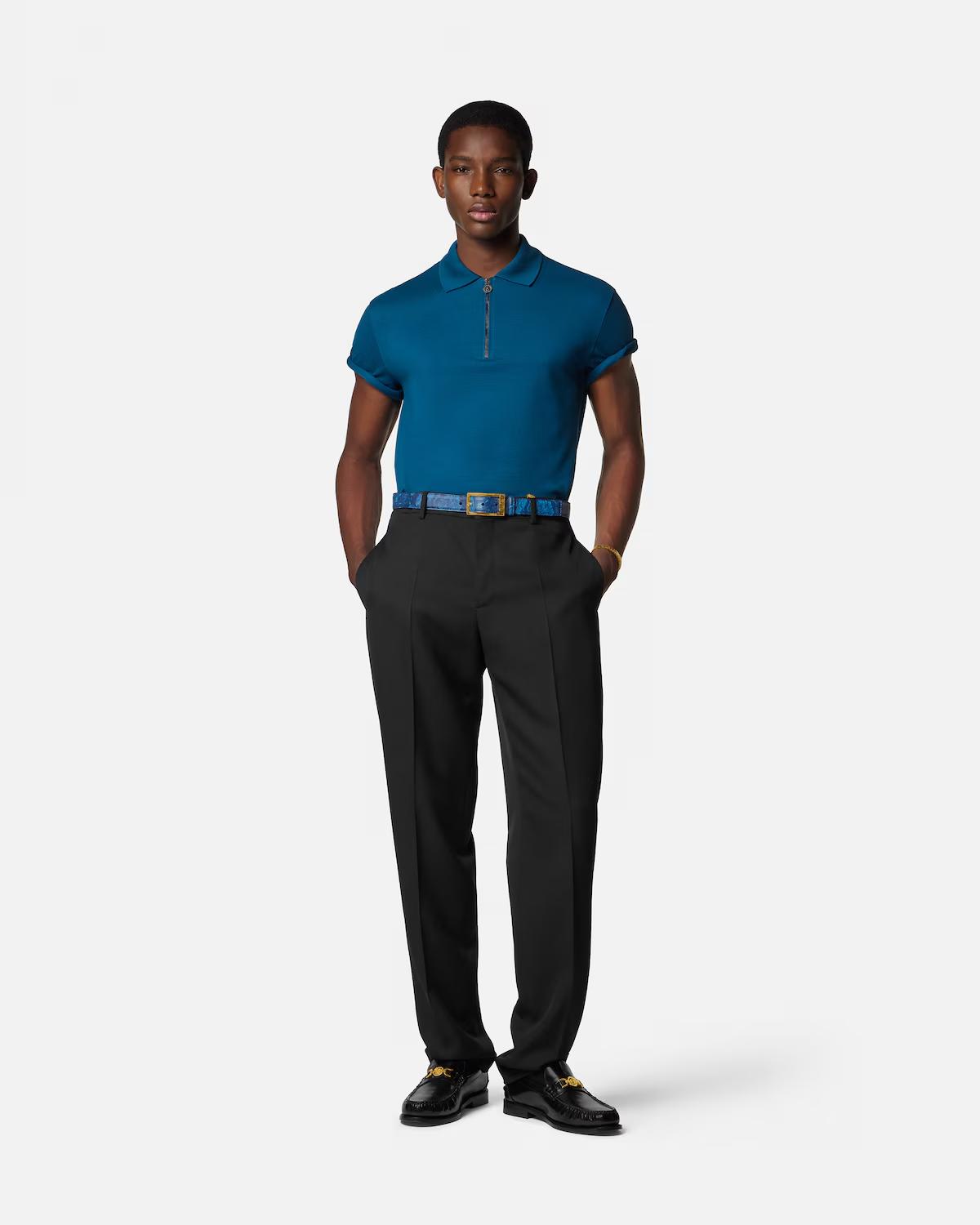 Embroidered Cotton-Piqu?? Half-Zip Polo - Image 2