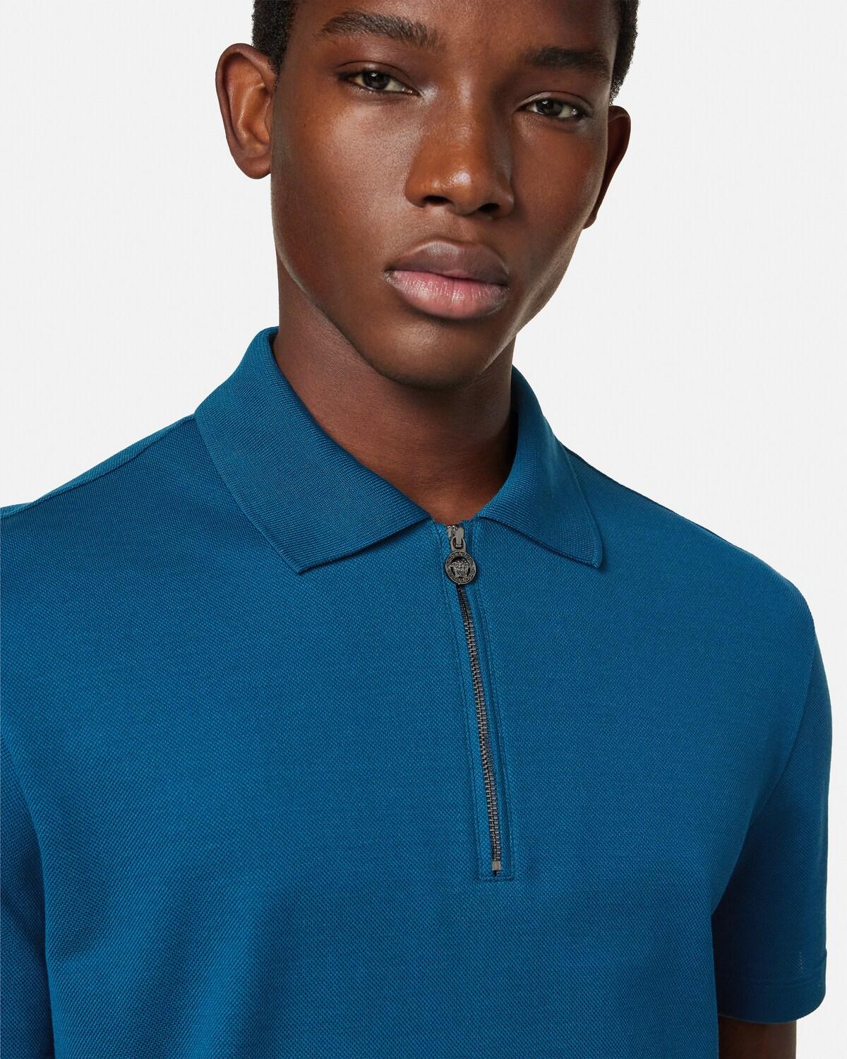 Embroidered Cotton-Piqu?? Half-Zip Polo - Image 4