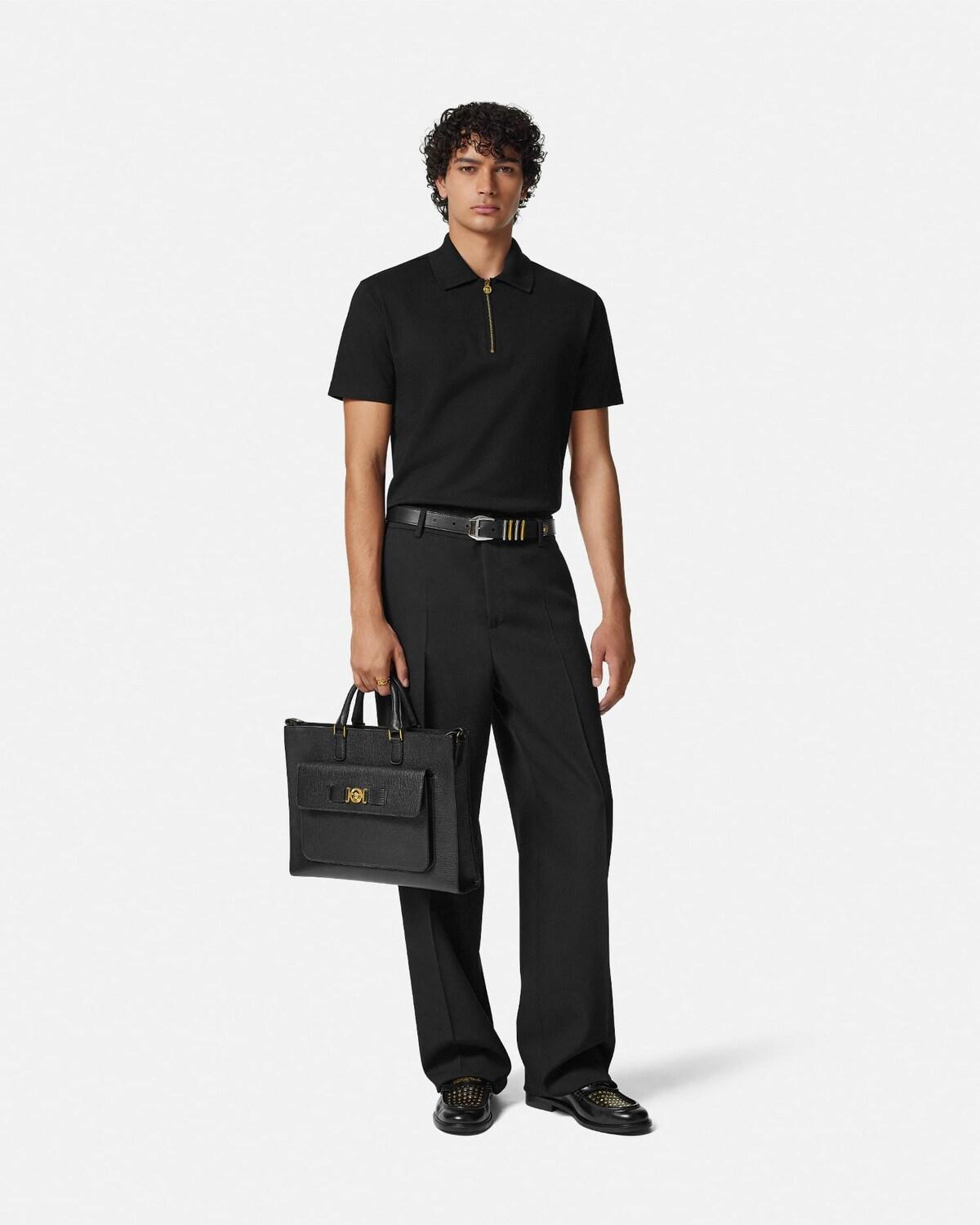 Embroidered Cotton-Piqu?? Half-Zip Polo - Image 2