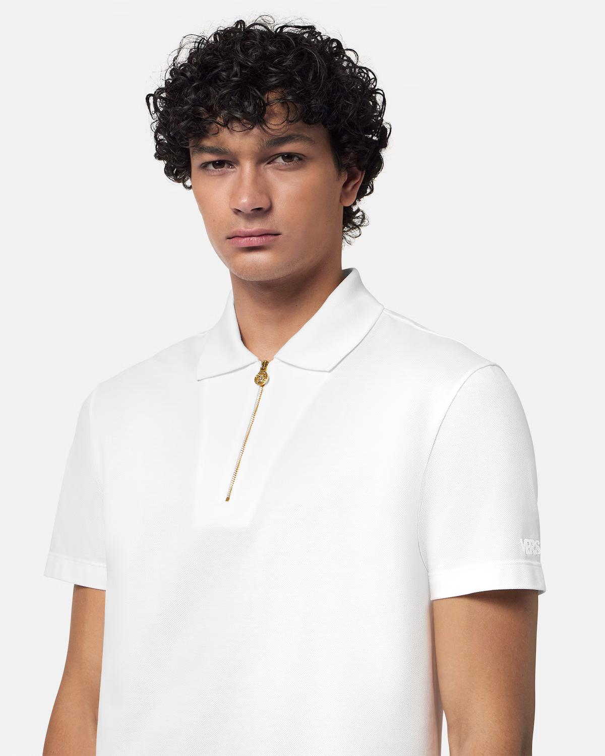 Embroidered Cotton-Piqu?? Half-Zip Polo - Image 3