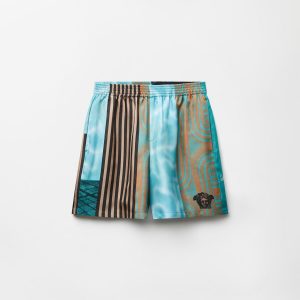 Printed Silk Twill Shorts
