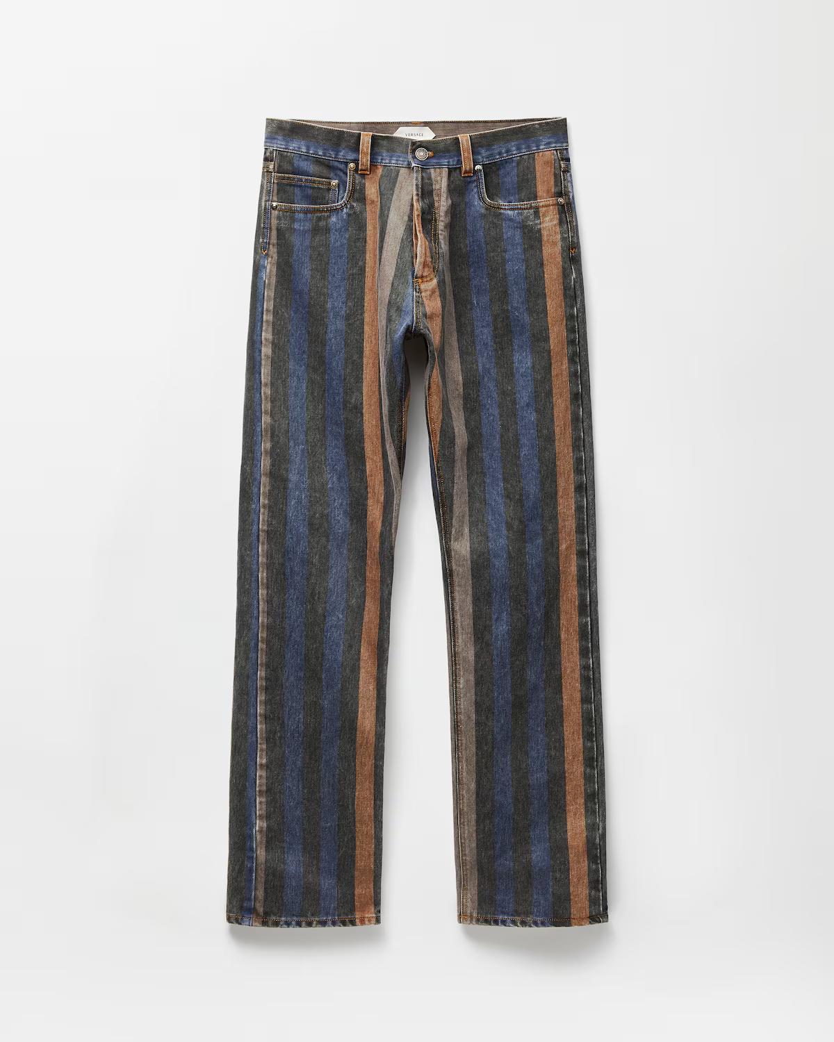 Striped Straight Jeans