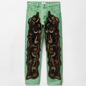 Embroidered Straight Jeans