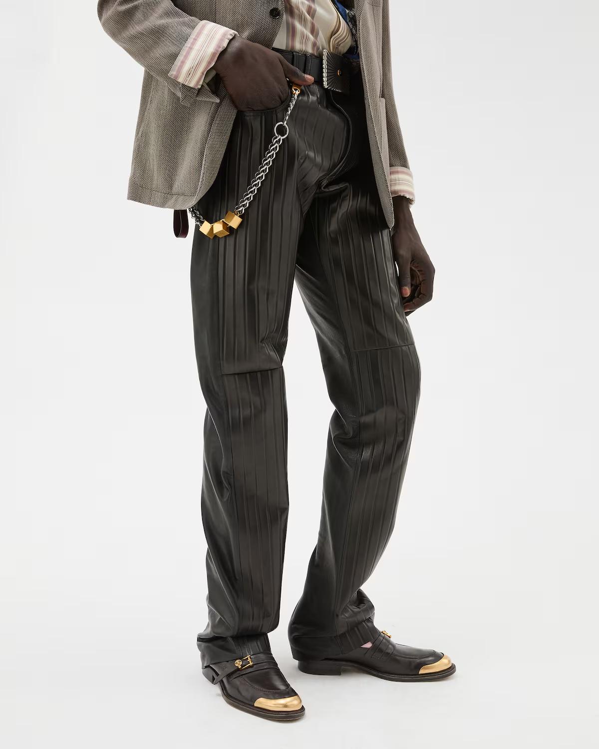 Embossed Leather Pants - Image 4