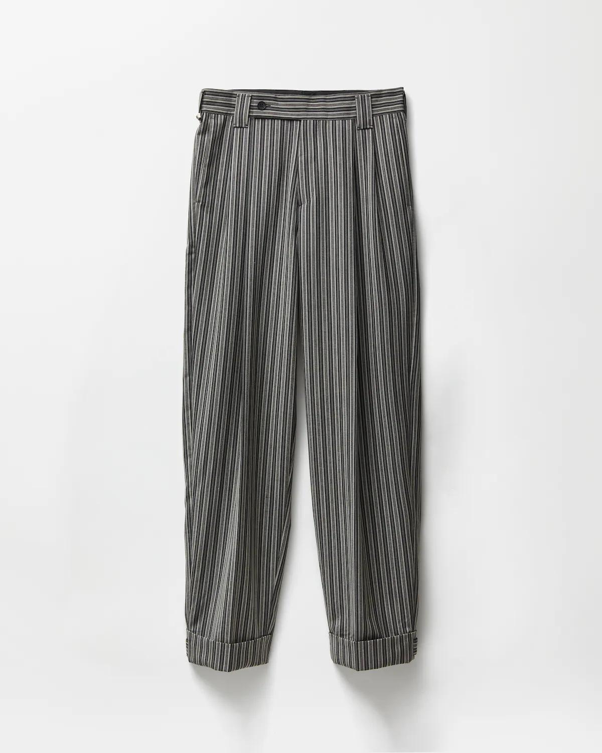 Pinstripe Wool Oversized Pants