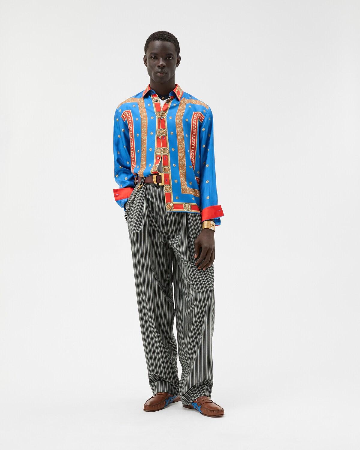 Pinstripe Wool Oversized Pants - Image 2