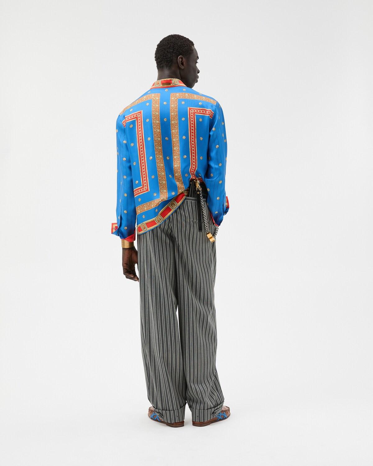 Pinstripe Wool Oversized Pants - Image 3