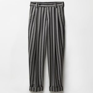 Pinstripe Wool Oversized Pants