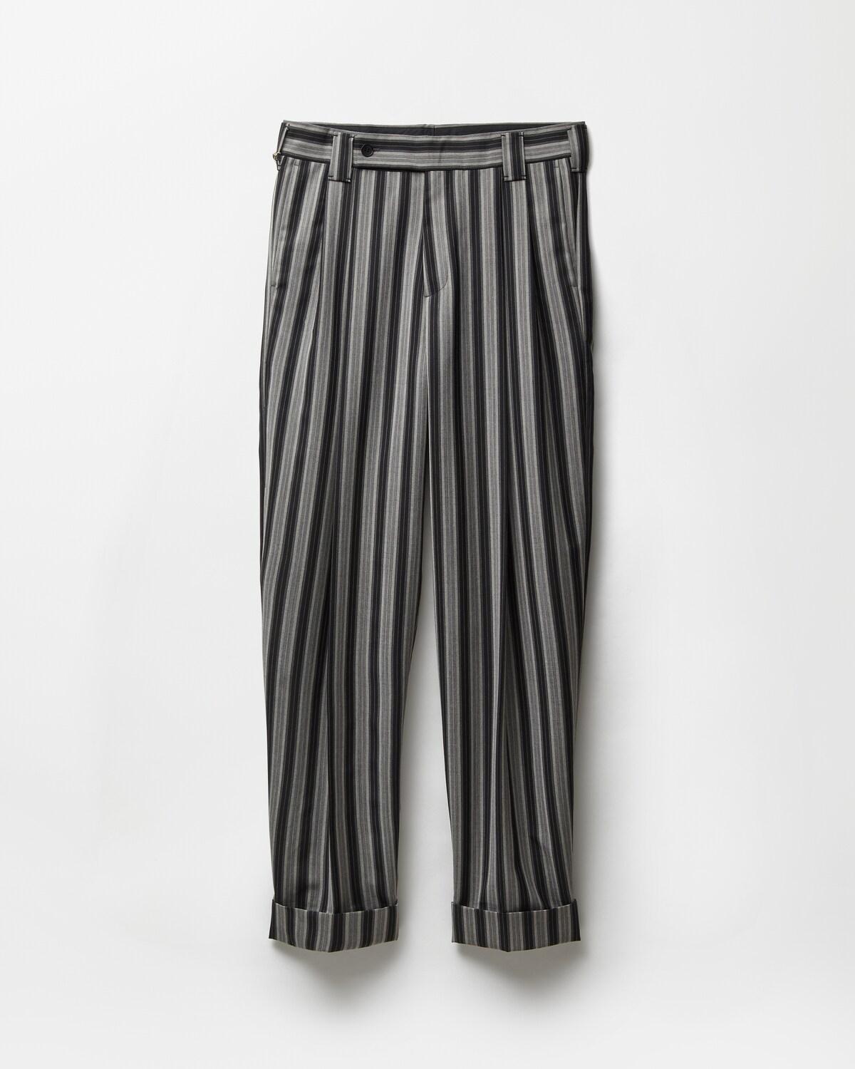 Pinstripe Wool Oversized Pants