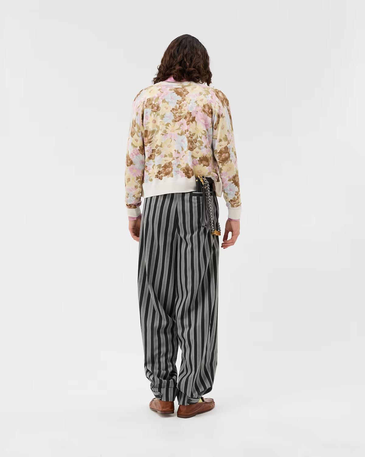 Pinstripe Wool Oversized Pants - Image 3