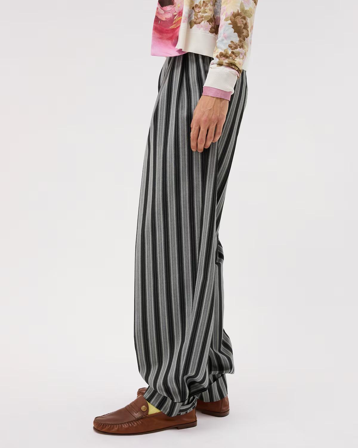 Pinstripe Wool Oversized Pants - Image 4
