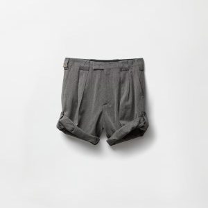 Herringbone Wool Cr??pe Formal Shorts