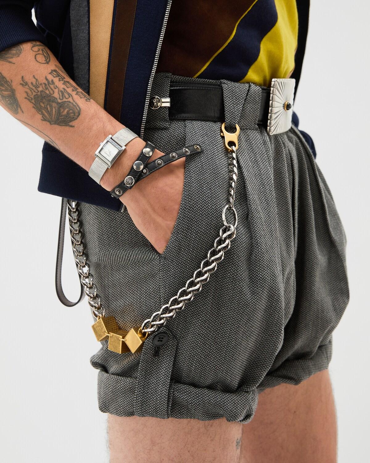 Herringbone Wool Cr??pe Formal Shorts - Image 4