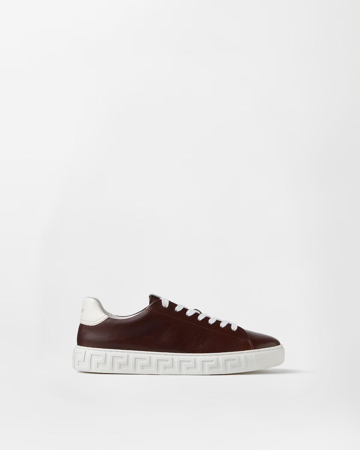 Greca Leather Sneakers