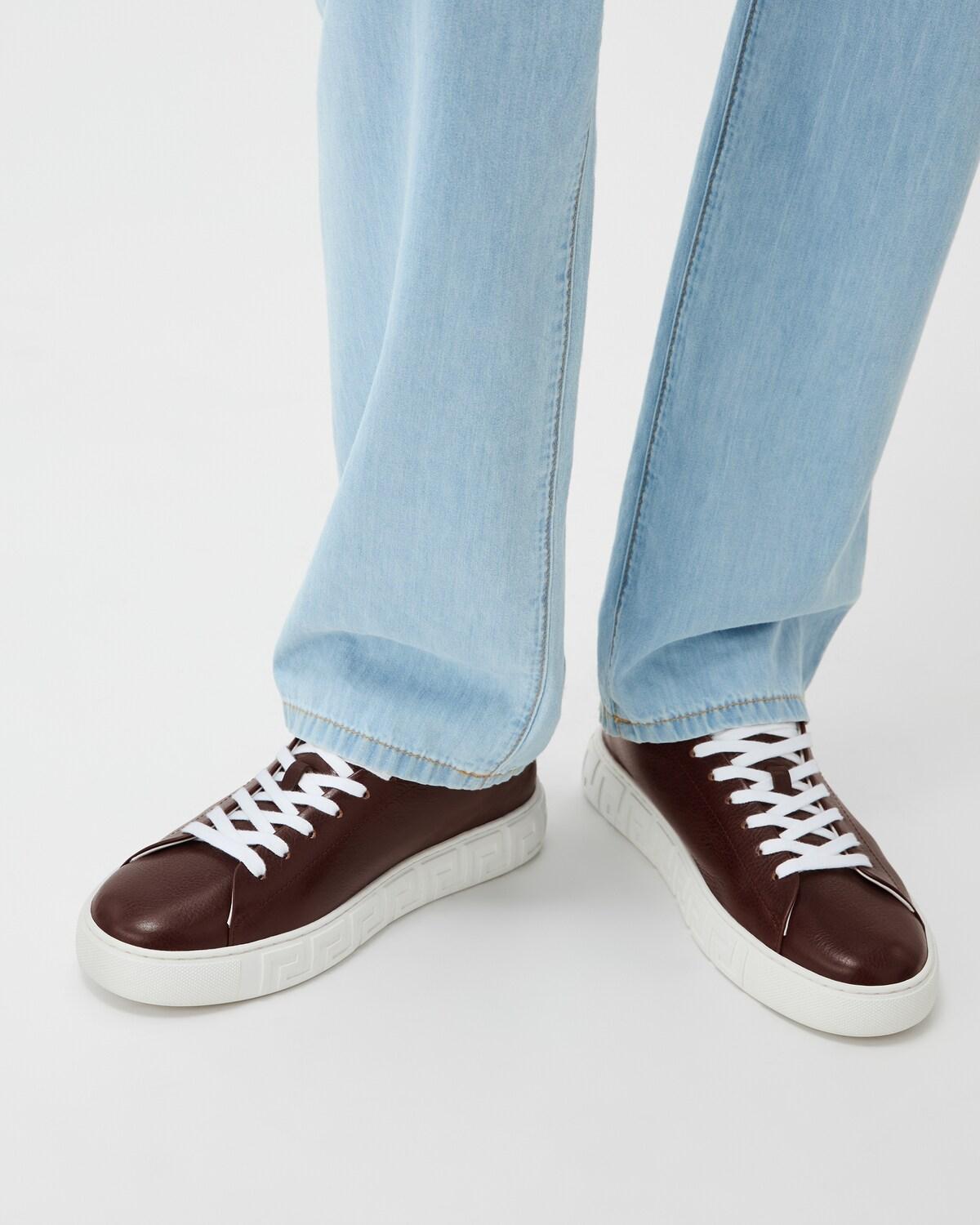 Greca Leather Sneakers - Image 2