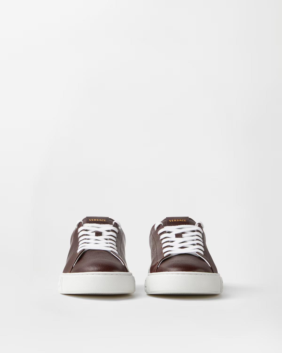 Greca Leather Sneakers - Image 4
