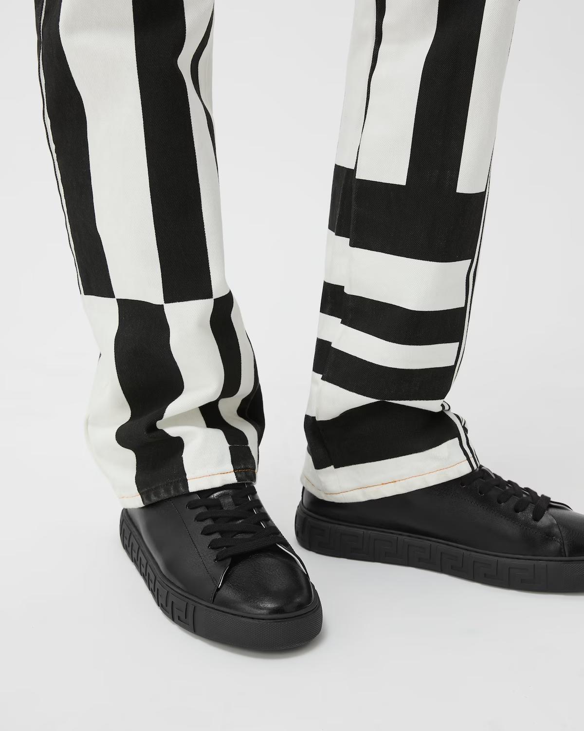 Greca Leather Sneakers - Image 2
